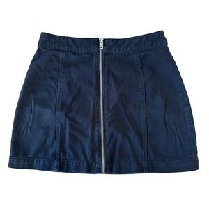 H&M Divided Women's Mini Denim Skirt w/ Full Zip Size 6 Black